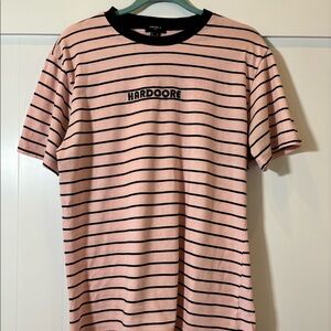 “Hardcore” Forever 21 Striped Tee. Men’s Medium.